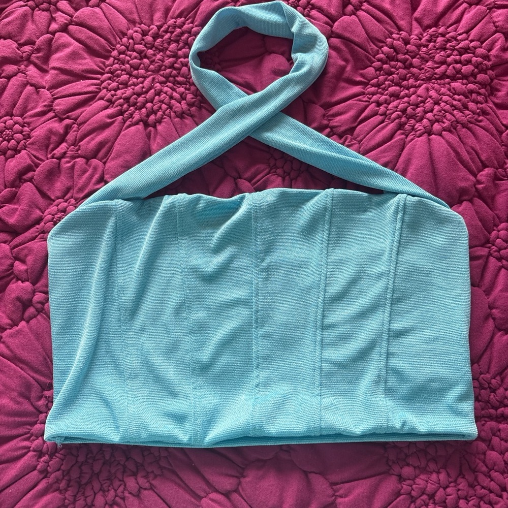 Elegant Blue Women's Halter Top